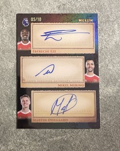 Merlin Premier League 2026 Trio Autograph Card Arsenal-Eze, Merino And Odegaard for sale on Ebay