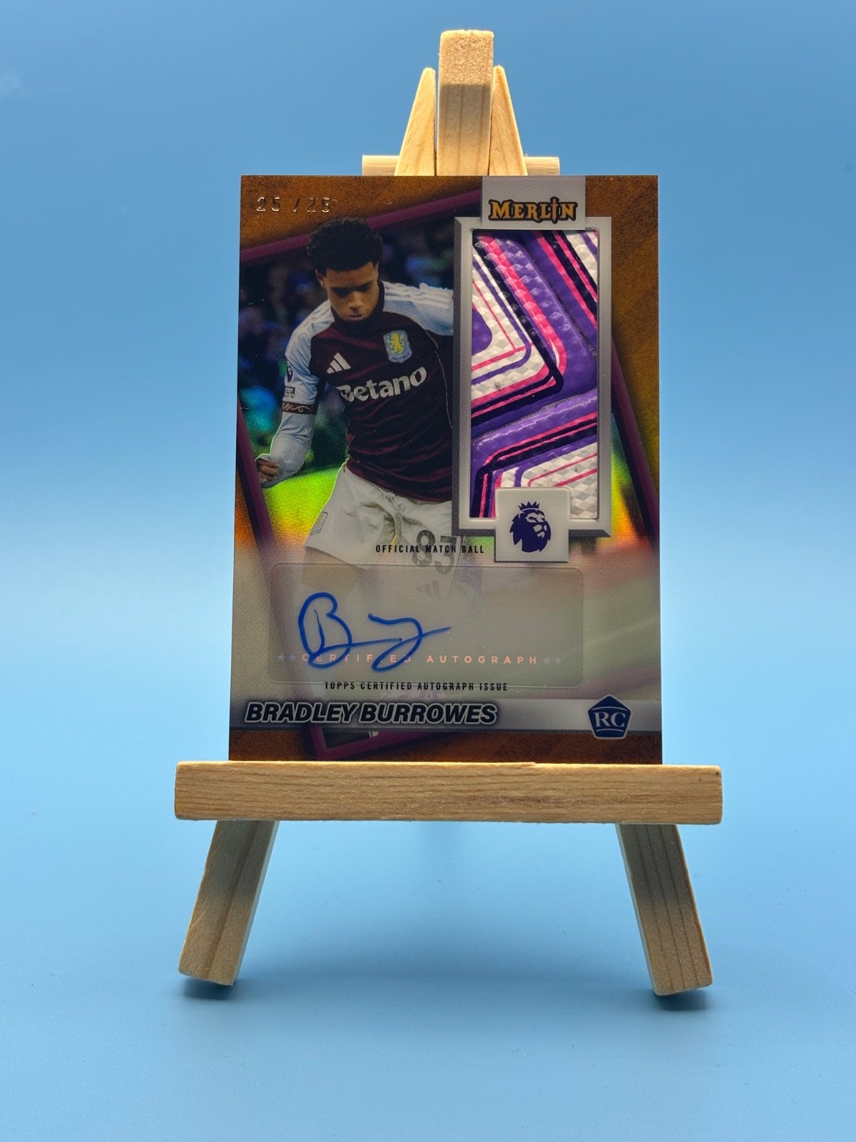 Bradley Burrowes **/25** Aston Villa RC Merlin’s Match Ball Autograph Relic 2026 for sale on Ebay