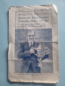 Manchester City  V Glasgow Rangers 03/ 10/1934 for sale on Ebay
