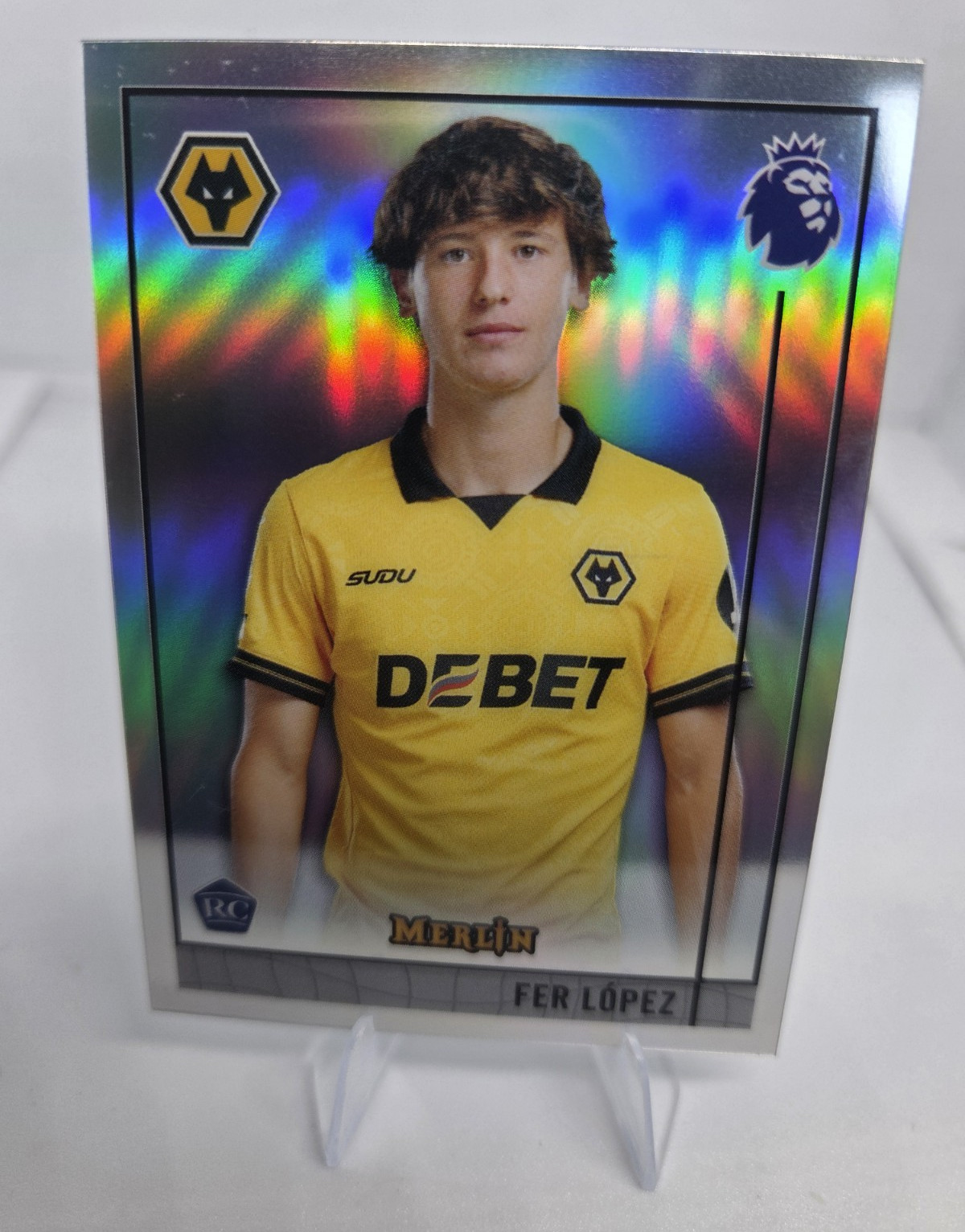 Topps Premier League Merlin 2026 Multi Case Hit Fer López 96 Shiny Wolves for sale on Ebay