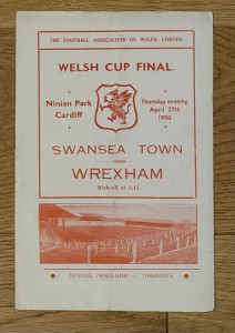 Swansea Town V Wrexham 1950 Welsh Cup Final Football Programme FAW Cymru Wales for sale on Ebay