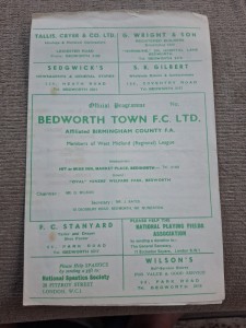 Bedworth Town v Wolves 'A' programme.  14/5/1968 for sale on Ebay