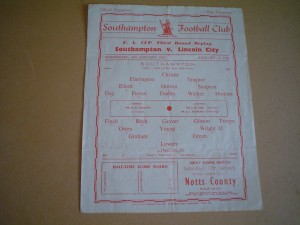 SOUTHAMPTON  V  LINCOLN CITY  52-53 F A CUP for sale on Ebay