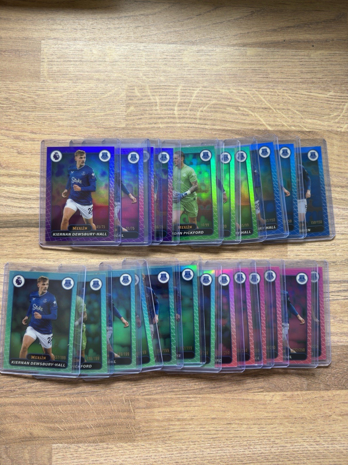 Topps Merlin Premier League- Everton Numbered Refractor Bundle 24 Cards for sale on Ebay
