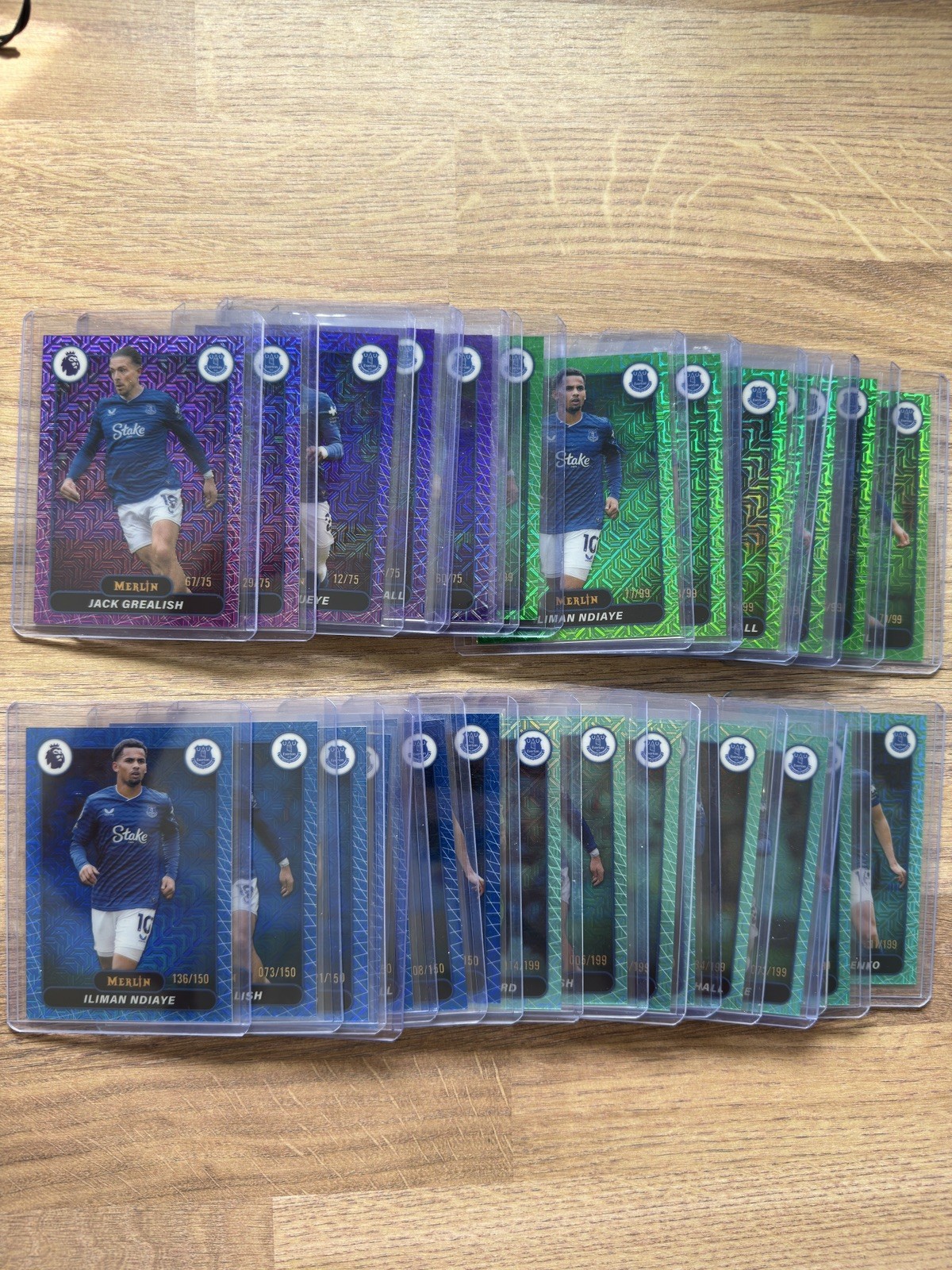 Topps Merlin Premier League- Everton Numbered Mojo Bundle 32 Cards for sale on Ebay