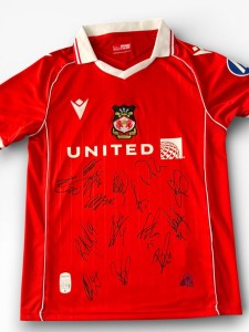 Signed Wrexham AFC Shirt by 15 - PROOF/COA- Rathbone Moore Cleworth Okonkwo for sale on Ebay