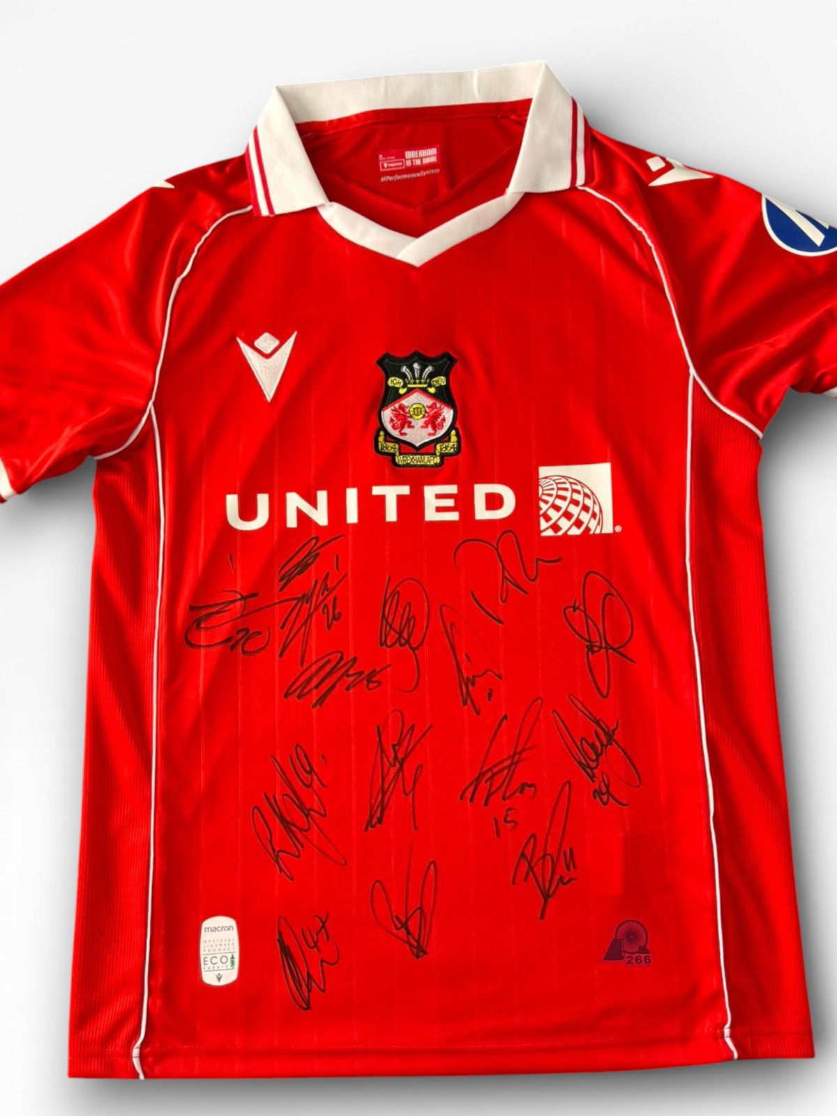 Signed Wrexham AFC Shirt by 15 - PROOF/COA- Rathbone Moore Cleworth Okonkwo for sale on Ebay