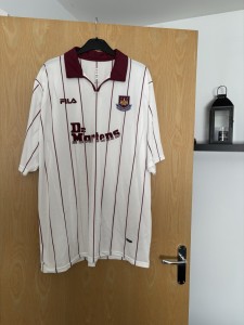 Dr Martens West Ham Fila Shirt XXL Men’s 2002-2003 Away Crème White Di Canio Era for sale on Ebay