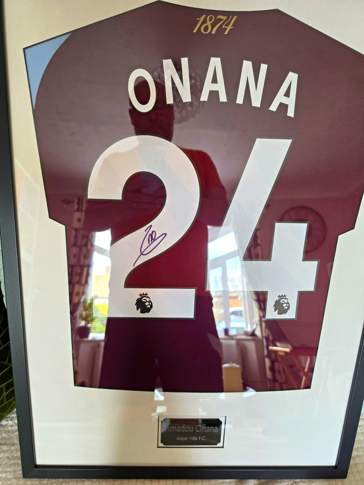 Amadou Onana Aston Villa FC Framed Signed Shirt Display with COA for sale on Ebay