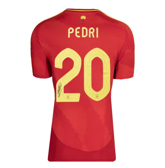 Pedri Back Signed Spain 2024 Home Shirt for sale on Ebay