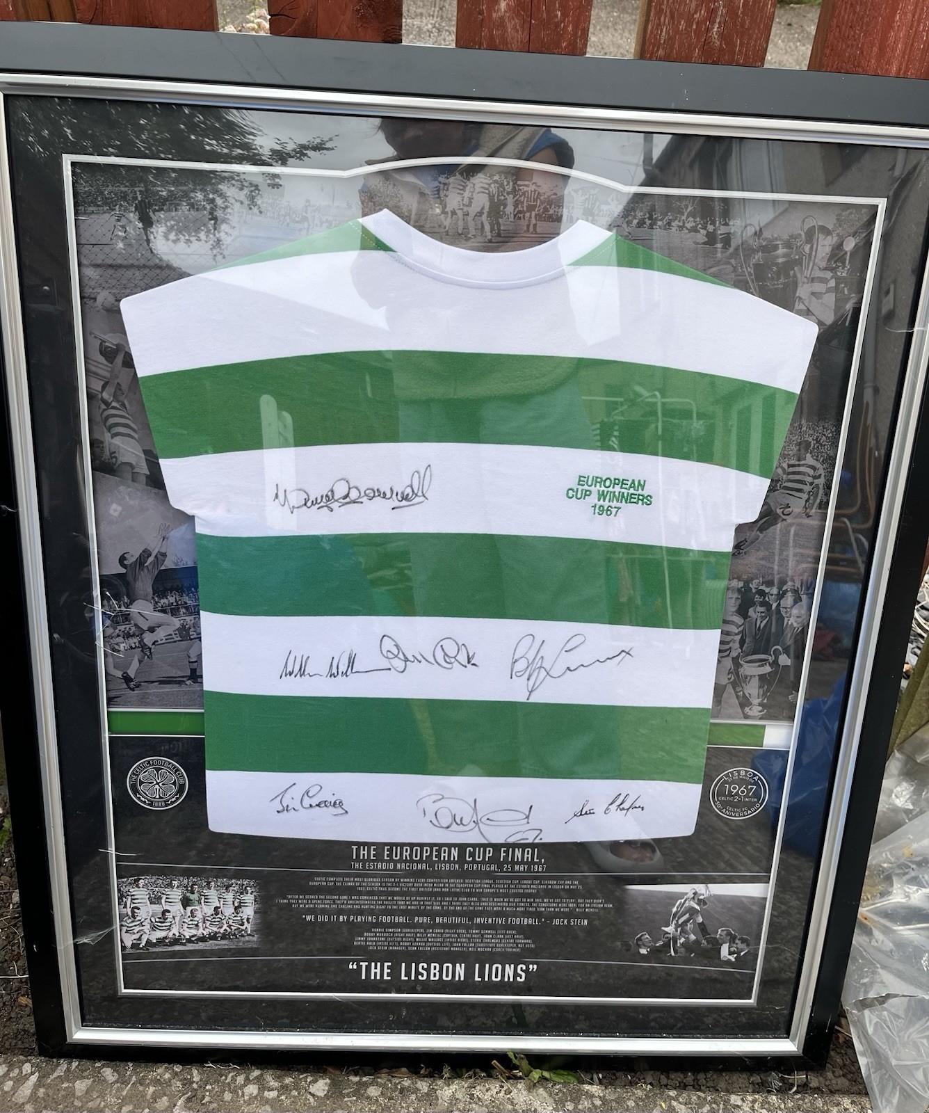 Celtic Signed Shirt Framed Display, Lisbon Lions 1967 European Cup Winners for sale on Ebay