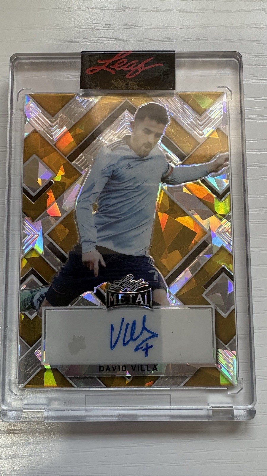 DAVID VILLA  2022  CARD LEAF GOLD / SILVER   METAL AUTOGRAPH   1 / 1  ONE OF ONE for sale on Ebay