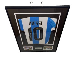 Lionel Messi Signed Framed Argentina Shirt With Beckett COA for sale on Ebay