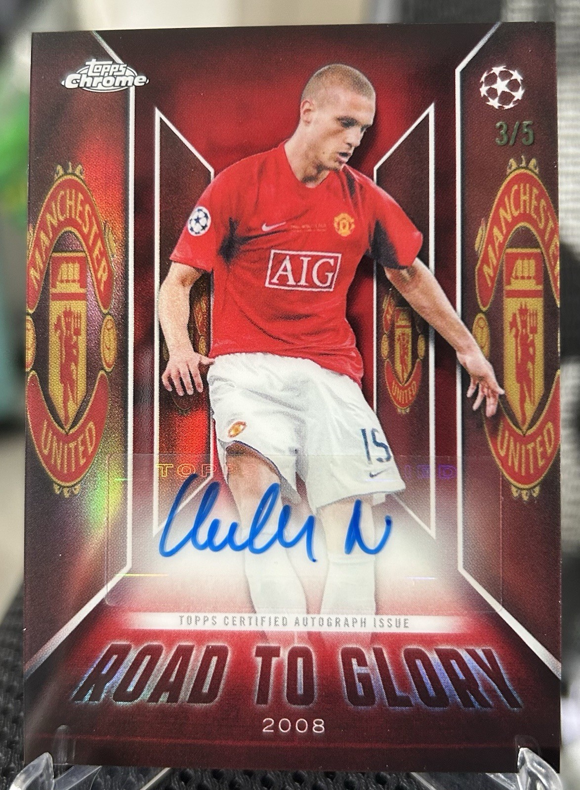 Topps Chrome Ucc 2026 Nemanja Vidic Road To Glory Auto /5 Manchester United for sale on Ebay