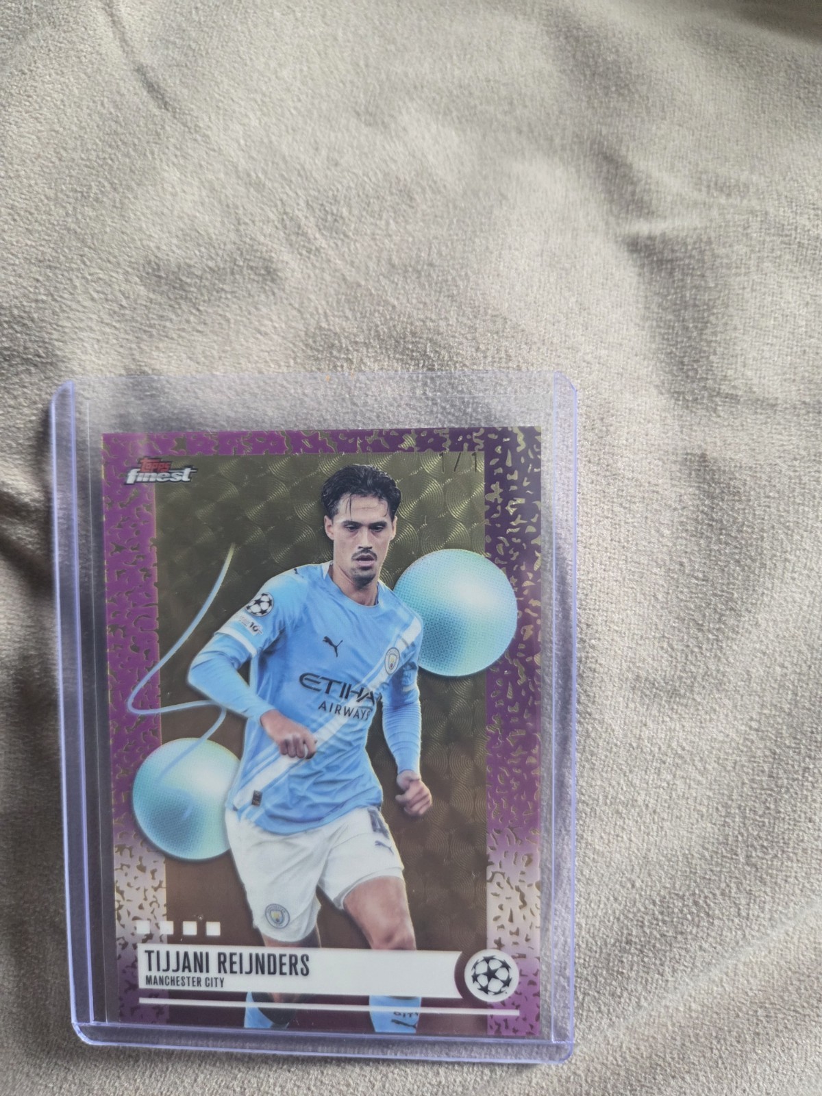 Tijjani Reijnders Topps Finest Ucc 25-26 Superfractor 1/1 Manchester City for sale on Ebay