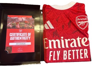 Autheticated Signed Arsenal Football Shirt direct from the club- Charity auction for sale on Ebay