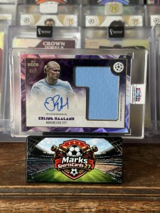 Topps Deco 2024 Erling Haaland Match Worn Patch Auto 03/25 Manchester City for sale on Ebay