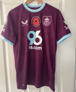Match issue Burnley Fc Hannibal poppy shirt. for sale on Ebay