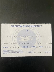 2 x David Beckham Man Utd Debut Tickets + 2 Programmes | 23/09/1992 v Brighton for sale on Ebay