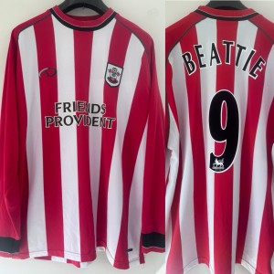 Rare LongSleeves Southampton Football Shirt Home 2003 Beattie XXL for sale on Ebay