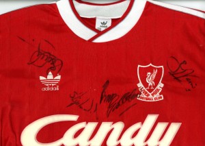 Signed Liverpool FC Candy Shirt Adidas XL 1988-92 Vintage Retro for sale on Ebay