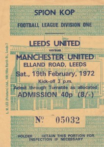 LEEDS UNITED V MANCHESTER UTD 19/2/1972-  USED TICKET FEAT GEORGE BEST 5-1 MATCH for sale on Ebay