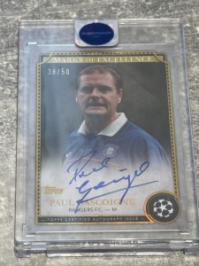 Topps UEFA Club Competitions 2024 Paul Gascoigne Rangers EX-PG3 Auto /50 for sale on Ebay