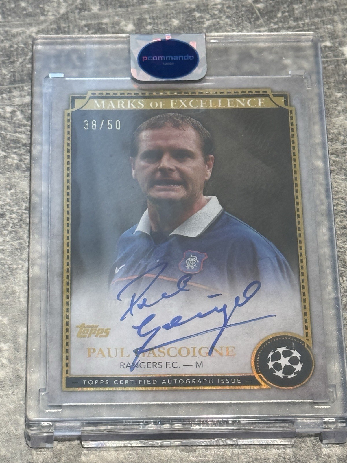 Topps UEFA Club Competitions 2024 Paul Gascoigne Rangers EX-PG3 Auto /50 for sale on Ebay