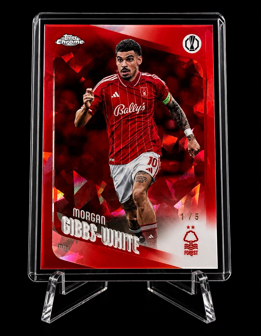 1/5 Topps Chrome SapphirE UCC 2026 Morgan Gibbs-White Forest #53 for sale on Ebay