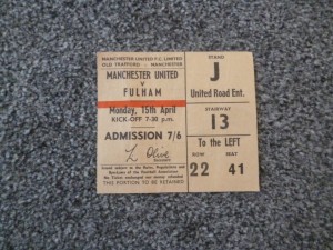 Manchester United Man Utd v Fulham 1967 / 1968 Match Ticket Stub for sale on Ebay