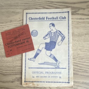 Chesterfield Official Programme v Tottenham Hotspur FA Cup 12 Feb 1938 + Ticket for sale on Ebay