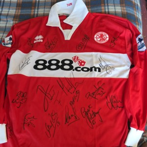 Middlesbrough FC Match Worn & squad Signed Gaizka Mendieta Shirt for sale on Ebay