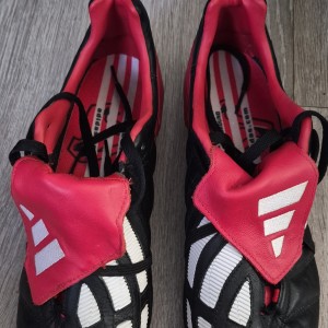 adidas Predator Football Boots Black/Red/White Size 12 FG Moulded Studs for sale on Ebay