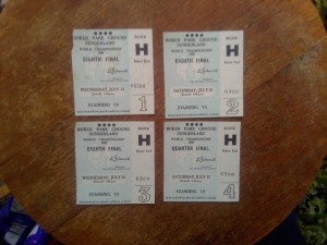 1966 World Cup Final ticket stubs - Full Set of 4 Roker Park, Sunderland matches for sale on Ebay