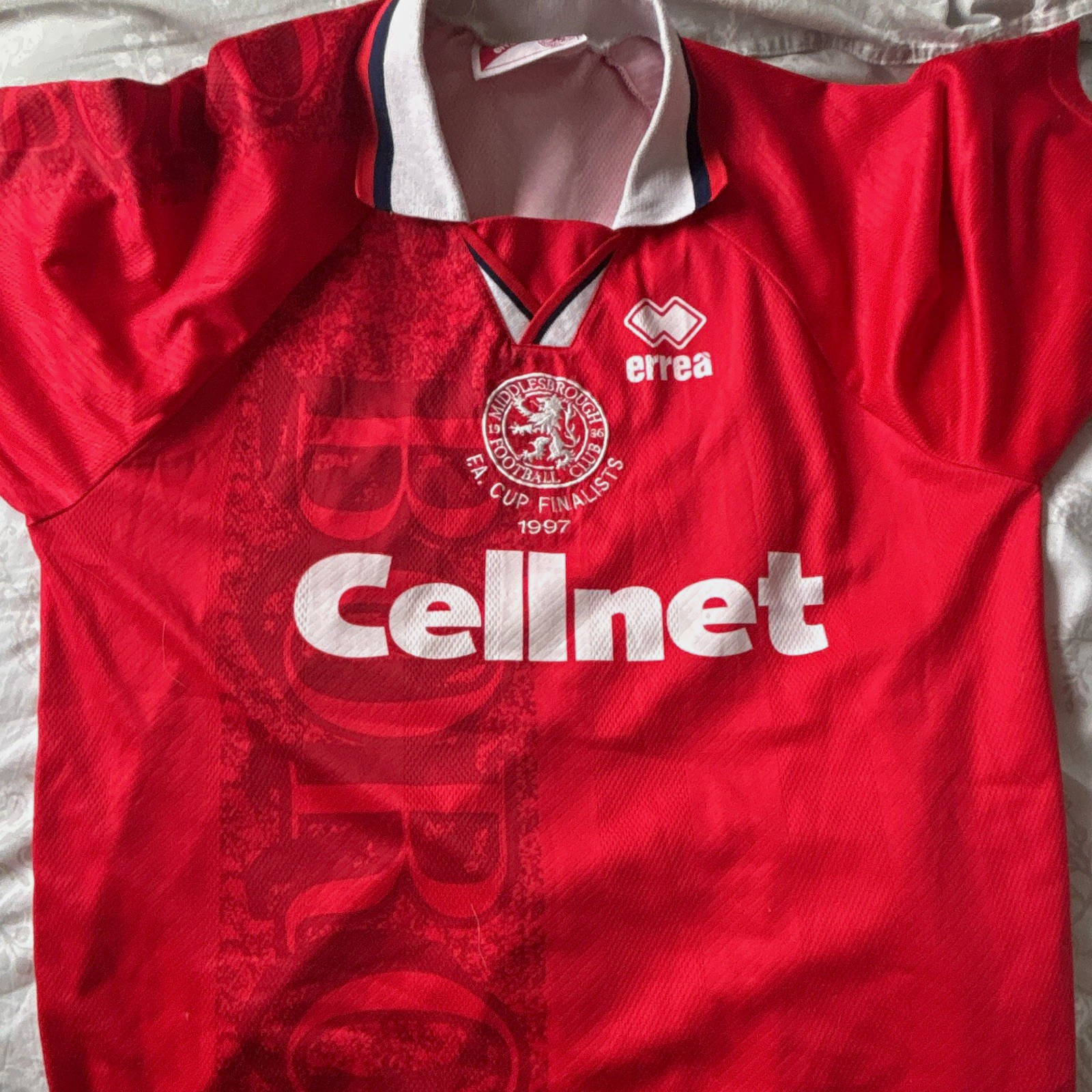 Erreà Middlesbrough FC Home Shirt Red Short Sleeve Cellnet Sponsor 1997 for sale on Ebay