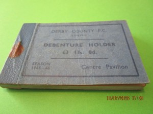 DERBY COUNTY  1945/6 SEASON TICKET  - DEBENTURE HOLDER -   FAC WINNING SEASON for sale on Ebay