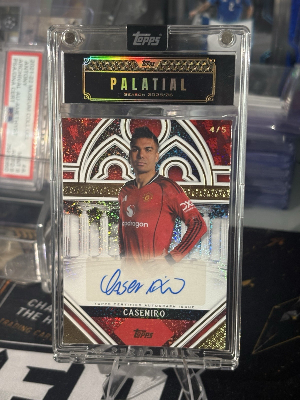 Manchester United – Casemiro Palatial Pose Auto Red 4/5 2025/26 Topps Palatial for sale on Ebay
