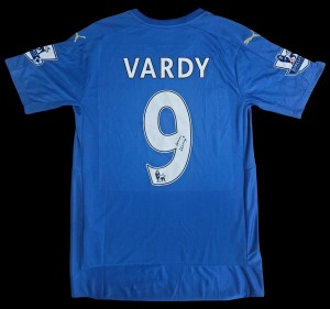 Jamie Vardy Hand Signed Leicester City 2015/16 Home Shirt Champions - COA PROOF for sale on Ebay
