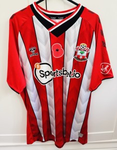 Match Worn Poppy Lyanco Southampton FC Home Football Shirt , Short Sleeve Adults for sale on Ebay