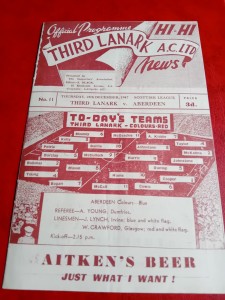 Very Rare, Third Lanark V Aberdeen 25th December, 1947 Programme, Mint for sale on Ebay