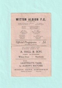 1949/50 CHESHIRE LEAGUE : WITTON ALBION v PORT VALE RESERVES 3RD SEPTEMBER 1949 for sale on Ebay