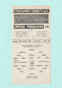 1949/50 CHESHIRE LEAGUE : STOCKPORT COUNTY v PORT VALE RESERVES 29/10/1949 for sale on Ebay