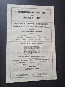 Rotherham United v Lincoln City ~ Football League-North 1944/45 (NNB) F/P for sale on Ebay