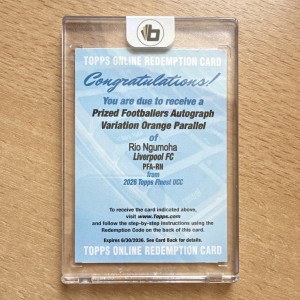 Topps UCC Finest 2026 Rio Ngumoha Liverpool Rookie Auto /25 Prized Footballers for sale on Ebay