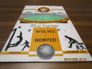 WOLVERHAMPTON WANDERERS - WOLVES  v  HONVED 1954/5  FLOODLIT FRIENDLY  DEC 13th for sale on Ebay