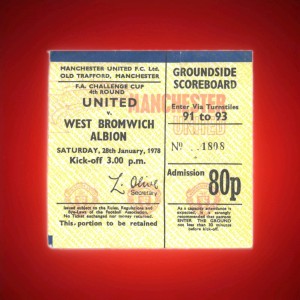 1978 MANCHESTER UNITED V WEST BROMWICH ALBION FA Cup Ticket Stub RARE EXCELLENT for sale on Ebay