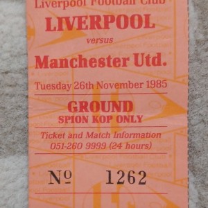 1985 Liverpool v Manchester United Match Ticket Stub Molby Lost Goal Milk Cup for sale on Ebay