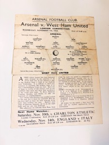 Arsenal vs West Ham United Official Matchday Programme 07/11/1934 for sale on Ebay