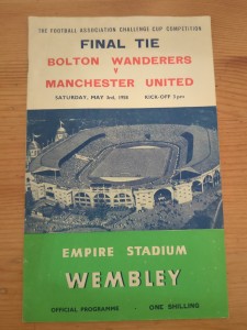 1958 FA CUP FINAL PROGRAMME Bolton Wanderers v  MANCHESTER UTD - Original for sale on Ebay