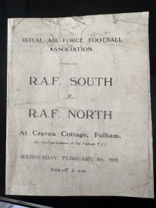 RAF NORTH V RAF SOUTH Feb 1919 Football Programme WW1 for sale on Ebay